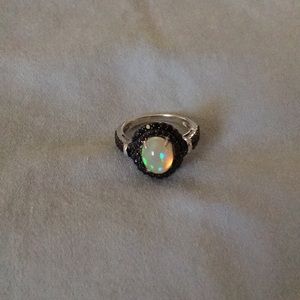 Black Spinel-Opal ring
